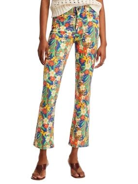 MOTHER The Insider Flood Cosmic Blooms Floral Play Date Jeans 27 NWT